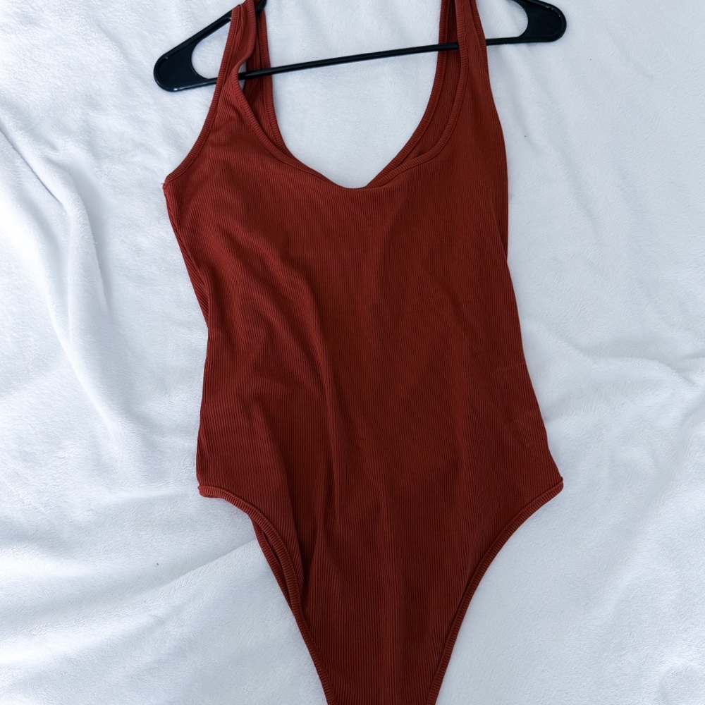 Rust Ribbed Bodysuit